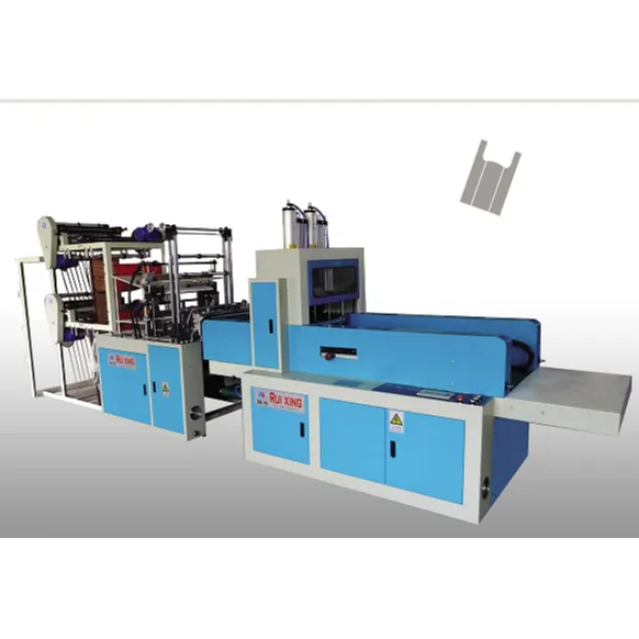 RX-550-750型-E 电脑控制刀切四送料全自动背心袋制袋机    南安市瑞兴机电设备有限公司