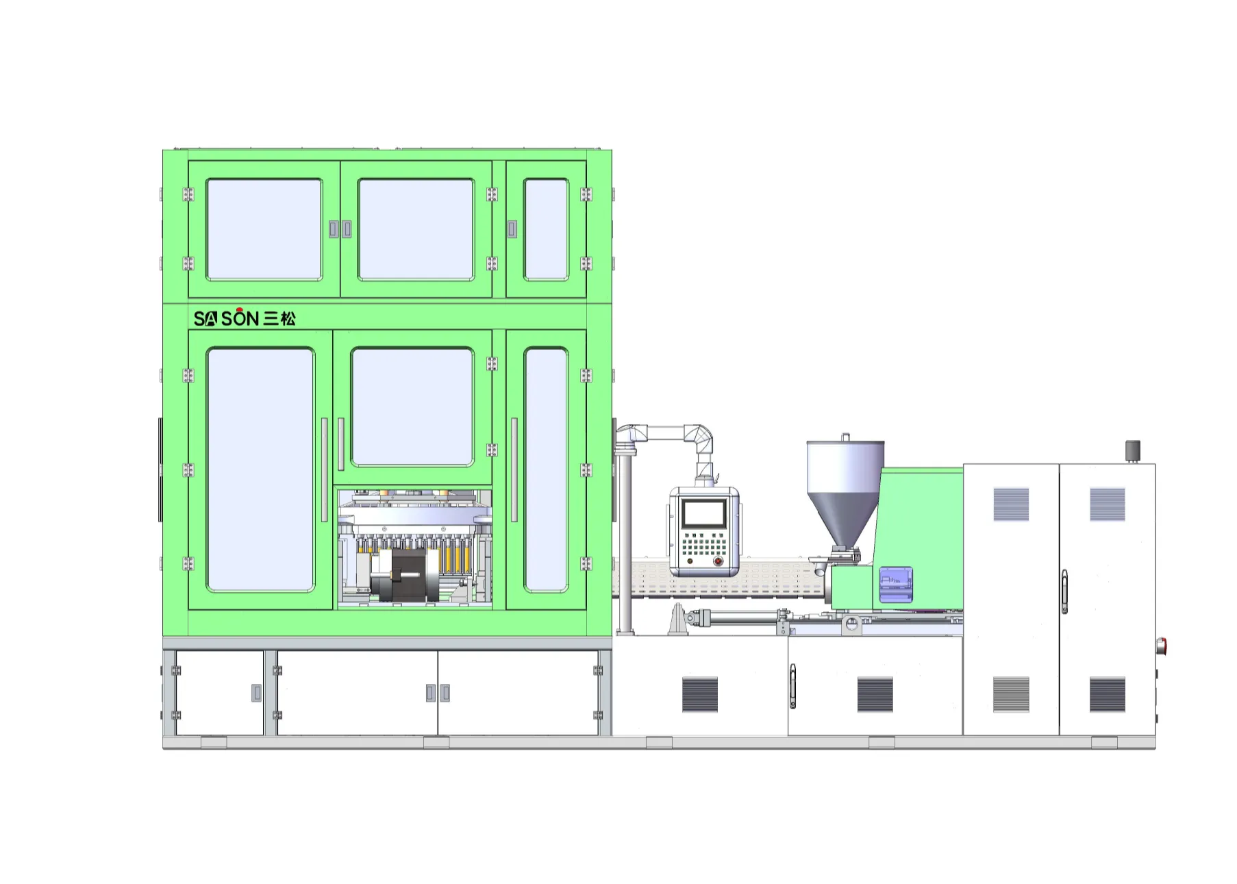 一步法四工位注拉吹中空成型机    柳州三松自动化技术有限公司